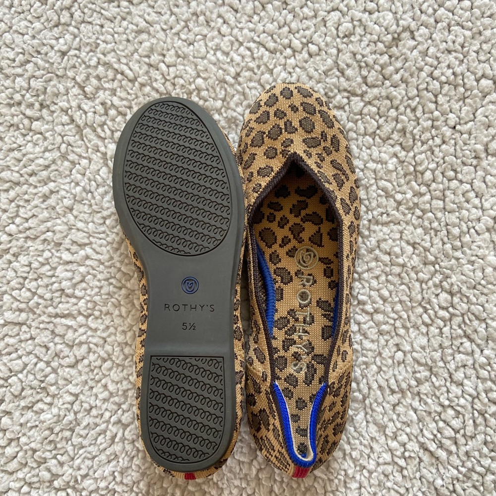 Rothy’s The Flat Rounded Toe In Spotted Leopard Print - Picture 3 of 13
